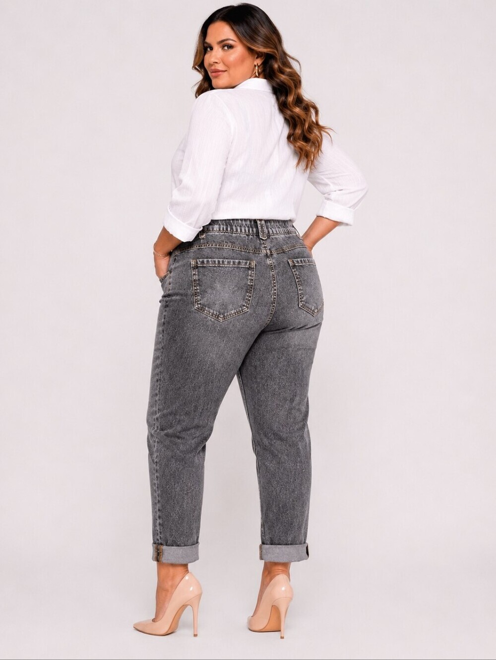 Democracy Ab"solution High Rise Boyfriend Jeans Gray Acid Wash Plus Size 16W NWT - Picture 2 of 8